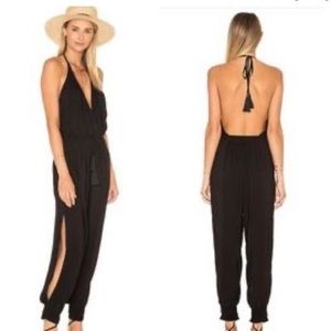 Indah XS Paz rayon split leg halter jumpsuit